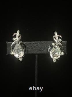 TRIFARI Gem of India Rhodium 1951 Set Teardrop Alfred Philippe Book withBox