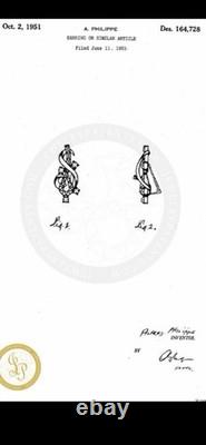 TRIFARI Gem of India Rhodium 1951 Set Teardrop Alfred Philippe Book withBox