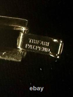 TRIFARI Gold Ribbon 1953 Set Earrings Bracelet Pear Alfred Philippe PAT PEND