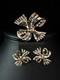 TRIFARI Gold Ribbon Bow Set Alfred Philippe Baguettes Brilliant PAT PEND