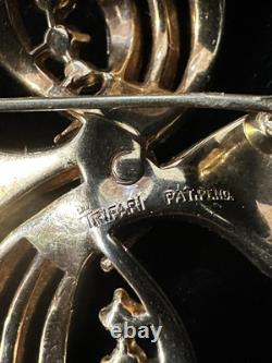 TRIFARI Gold Ribbon Bow Set Alfred Philippe Baguettes Brilliant PAT PEND