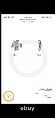 TRIFARI Gold Ribbon Bow Set Alfred Philippe Baguettes Brilliant PAT PEND