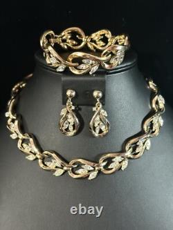TRIFARI Gold-Tone Navette Set Alfred Philippe Earrings Bracelet Necklace
