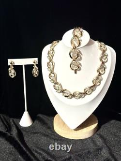 TRIFARI Gold-Tone Navette Set Alfred Philippe Earrings Bracelet Necklace TRIFARI Gold-Tone Navette Set Alfred Philippe Earrings Bracelet Necklace