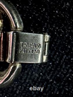 TRIFARI Gold Wave Set Earrings Bracelet Necklace Alfred Philippe PAT PEND 1953