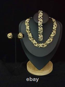 TRIFARI Golden Bellflowers Set Tulips Alfred Philippe withBox