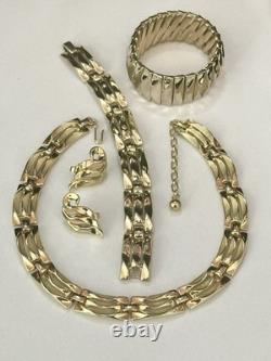 TRIFARI Golden Gate 1955 Set Waves Open-Work Alfred Philippe withBox PAT PEND