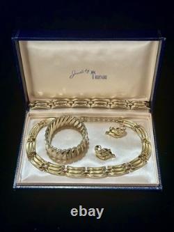 TRIFARI Golden Gate 1955 Set Waves Open-Work Alfred Philippe withBox PAT PEND