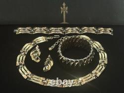TRIFARI Golden Gate 1955 Set Waves Open-Work Alfred Philippe withBox PAT PEND
