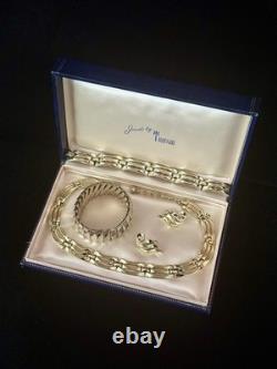 TRIFARI Golden Gate 1955 Set Waves Open-Work Alfred Philippe withBox PAT PEND