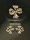 TRIFARI Golden Ribbon Baguette Set 1950 Diamant&eacute; Alfred Philippe PAT PEND withBox