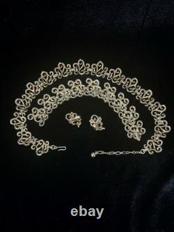 TRIFARI Golden Scroll Set 1953 Alfred Philippe Earrings Bracelet Necklace Crown
