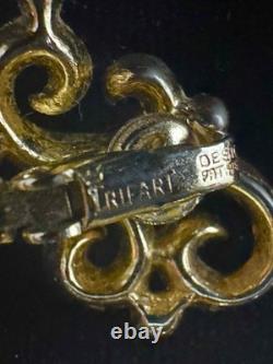 TRIFARI Golden Scroll Set 1953 Alfred Philippe Earrings Bracelet Necklace Crown