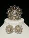 TRIFARI Goldenlace Daisy 1947 Earrings Brooch Crystal Gold Alfred Philippe