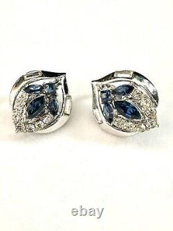 TRIFARI HALO Blue Alfred Philippe Navette Marquise Princess Silver Book