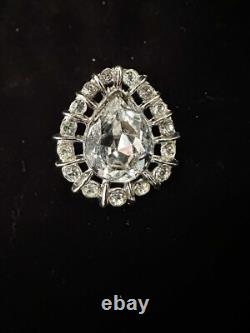TRIFARI Halo Pear Parure Alfred Philippe SILVER Brilliant Earrings Necklace