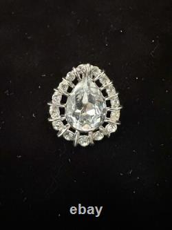 TRIFARI Halo Pear Parure Alfred Philippe SILVER Brilliant Earrings Necklace