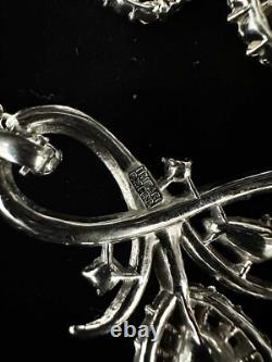 TRIFARI Halo Pear Parure Alfred Philippe SILVER Brilliant Earrings Necklace