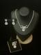 TRIFARI Halo Rhodium 1952 Pendaloque Crystal Parure Alfred Philippe PAT PEND