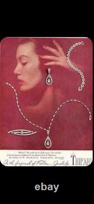 TRIFARI Heiress Set Earrings Brooch Bracelet Diamanté Rhodium PAT PEND withBox