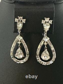 TRIFARI Heiress Set Earrings Brooch Bracelet Diamanté Rhodium PAT PEND withBox