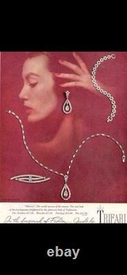 TRIFARI Heiress Set Earrings Brooch Bracelet Diamanté Rhodium PAT PEND withBox