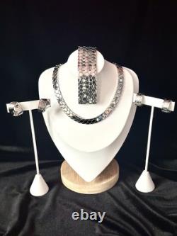 TRIFARI Honeycomb Set Silver-Trifanium Tessellated Alfred Philippe PAT PEND