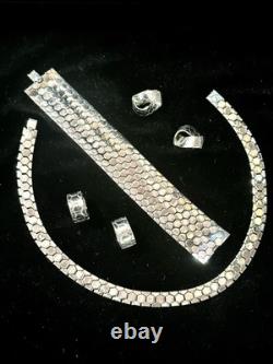 TRIFARI Honeycomb Set Silver-Trifanium Tessellated Alfred Philippe PAT PEND