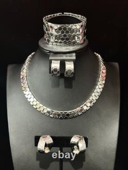 TRIFARI Honeycomb Set Silver-Trifanium Tessellated Alfred Philippe PAT PEND