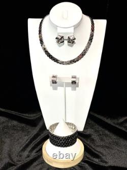 TRIFARI Honeycomb Set Silver-Trifanium Tessellated Alfred Philippe PAT PEND