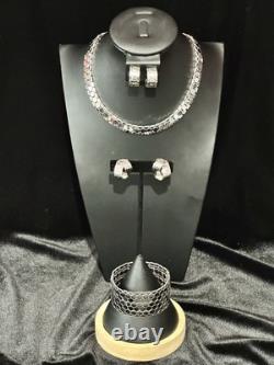 TRIFARI Honeycomb Set Silver-Trifanium Tessellated Alfred Philippe PAT PEND