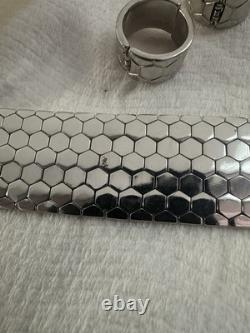 TRIFARI Honeycomb Set Silver-Trifanium Tessellated Alfred Philippe PAT PEND