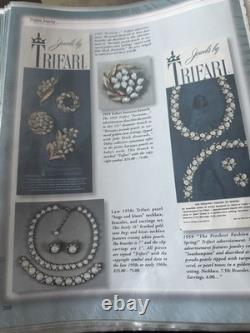 TRIFARI Hugs & Kisses 1959 Set Brushed-Gold White-Glass Alfred Philippe Book