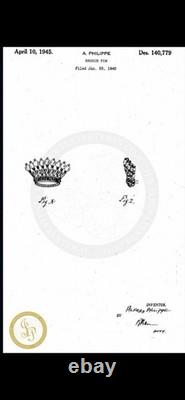 TRIFARI Imperial Crown Set 1945 Rhinestones Pearls Sterling Alfred Philippe