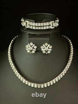 TRIFARI Invisibility Princess Dual-Stacked Rhinestones Rhodium A. Philippe
