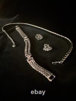 TRIFARI Invisibility Princess Dual-Stacked Rhinestones Rhodium A. Philippe