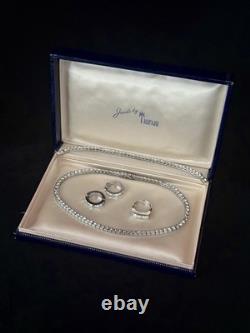 TRIFARI Invisibility Princess Parure Crystal Rhodium Alfred Philippe withBox
