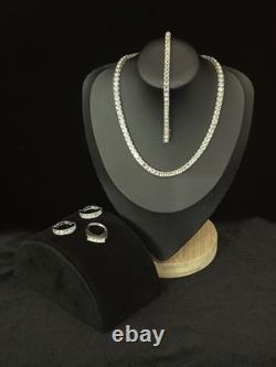 TRIFARI Invisibility Princess Parure Crystal Rhodium Alfred Philippe withBox