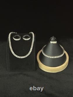 TRIFARI Invisibility Princess Parure Crystal Rhodium Alfred Philippe withBox