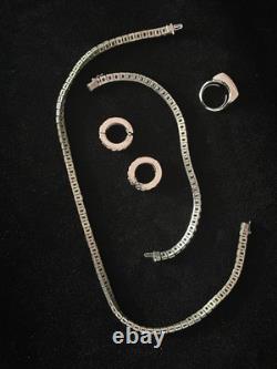 TRIFARI Invisibility Princess Parure Crystal Rhodium Alfred Philippe withBox