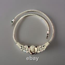 TRIFARI Jeweled Symphony Necklace 1950 Crystal Rhodium PAT PEND Imperfect