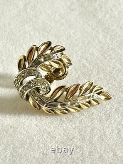 TRIFARI Laurel Leaf Pave' Alfred Philippe Earrings Bracelet Gold-Tone withBOX