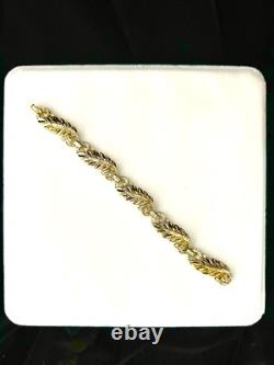 TRIFARI Laurel Leaf Pave' Alfred Philippe Gold Silver Earrings Bracelet Crown
