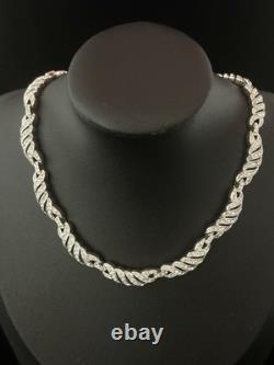 TRIFARI Leaf Diamanté Parure Rhodium Chatons Rhinestones Alfred Philippe withBox