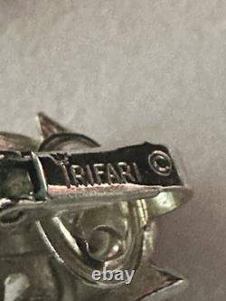 TRIFARI Leaf Diamanté Parure Rhodium Chatons Rhinestones Alfred Philippe withBox