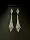 TRIFARI Lightning 1961 Drop Earrings Crystal Rhinestones Rhodium Alfred Philippe