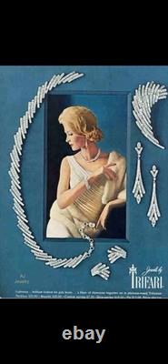 TRIFARI Lightning 1961 Drop Earrings Crystal Rhinestones Rhodium Alfred Philippe