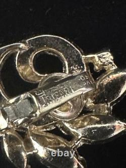 TRIFARI Lucky Clover Book Alfred Philippe Gold-Trifanium Rhinestones PAT PEND