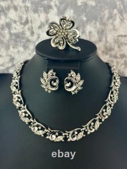 TRIFARI Lucky Clover Book Alfred Philippe Rhodium Rhinestones PAT PEND withBox