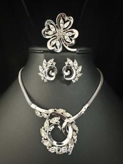 TRIFARI Lucky Clover Book Alfred Philippe Rhodium Rhinestones PAT PEND withBox